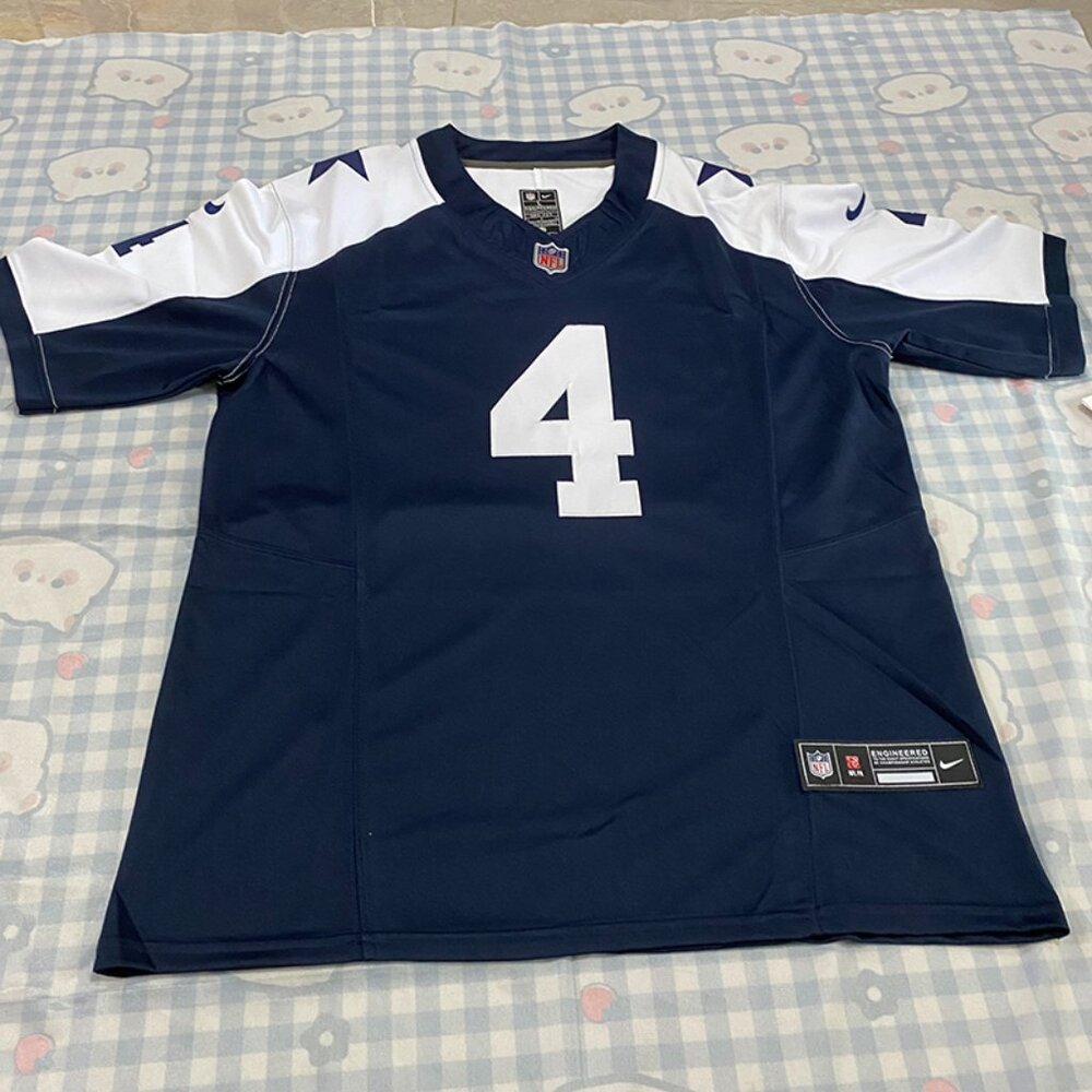 Dallas Cowboys Blue And White Jersey Prescott No. 4